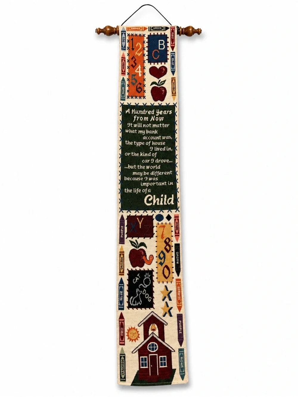 Teacher Schoolhouse Tapestry Wall Hanging “A Hundred Years From Now”